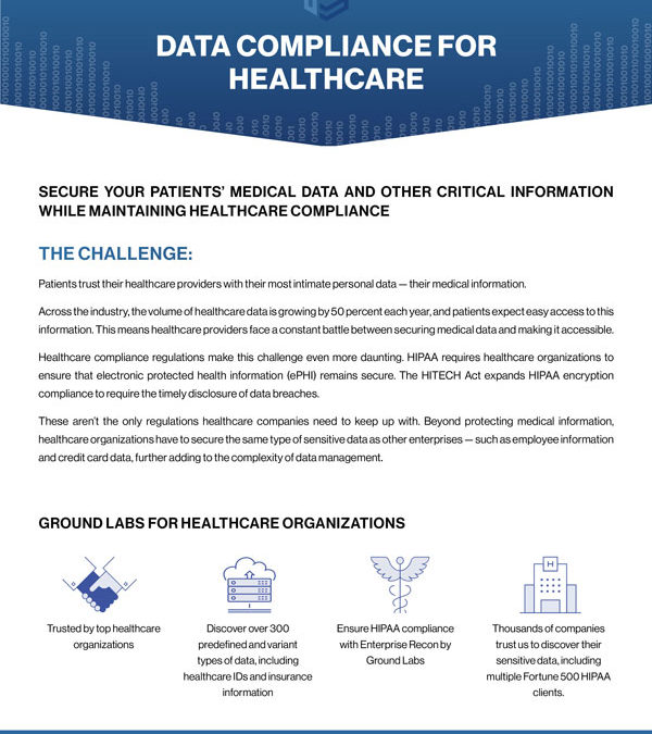 Data Compliance for Healthcare